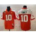 Men's Miami Hurricanes #10 Malachi Toney Orange Alternate F.U.S.E. Fiesta Bowl Champions & Florida Patch Stitched Football Jersey