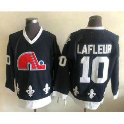 Men's Quebec Nordiques #10 Lafleur White CCM Throwback Jersey