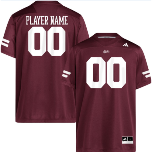 Men's Mississippi State Bulldogs Red Football adidas Replica Custom Jersey