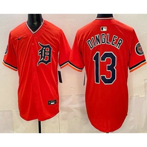 Men's Detroit Tigers #13 Dillon Dingler Orange Limited Jersey