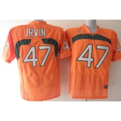 Miami Hurricanes #47 Irvin Orange Jersey