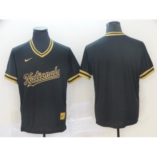 Men Washington Nationals Blank Black gold Game Nike 2022 MLB Jersey