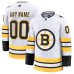 Men's Boston Bruins Active Player Custom White 2025 Away Stitched Hockey Jersey