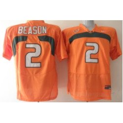 Miami Hurricanes #2 Jon Beason Orange Jersey