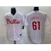 Men's Philadelphia Phillies #61 Cristopher Sánchez White Cool Base Stitched Jersey