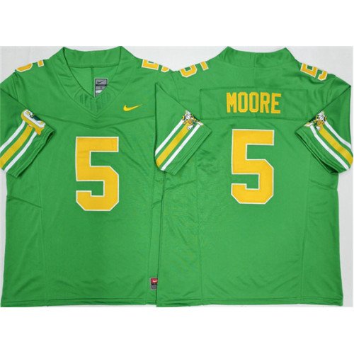 Men's Oregon Ducks #5 Dakorien Moore 2026 Green F.U.S.E. Stitched Jersey