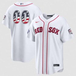 Men's Boston Red Sox Active Player Custom White 2026 All-Star Edition Stars & Stripes & USA 250 Fourth of July Home Stadium Stitched Baseball Jersey
