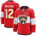 Men's Florida Panthers #12 Jonah Gadjovich Red Home 2025 Stanley Cup Champions Patch Stitched Jersey