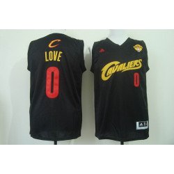 Men's Cleveland Cavaliers #0 Kevin Love 2017 The NBA Finals Patch Black With Red Fashion Jersey
