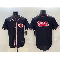 Men's Cincinnati Reds Team Big Logo 2026 Fashion Replica Black Out Stitched Baseball Jersey