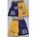 Men's #8 #24 Kobe Bryant Purple Yellow 2026 Shorts (Run Small)