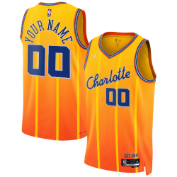Men's Charlotte Hornets Active Player Custom Gold 2025-26 City Edition Swingman Stitched Jersey