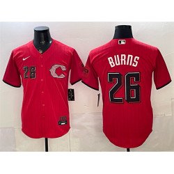 Men's Cincinnati Reds #26 Chase Burns Red 2026 City Connect Stadium Stitched Baseball Jersey
