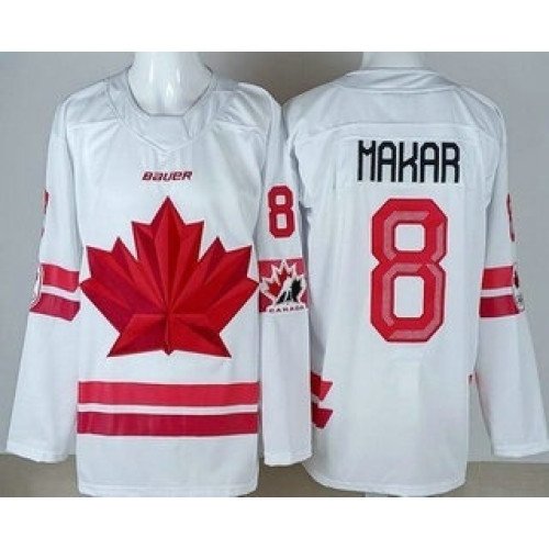 Youth Canada #8 Cale Makar White 2026 Olympics Authentic Jersey