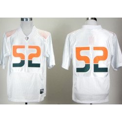 Miami Hurricanes #52 Ray Lewis White Pro Combat College Football Jersey