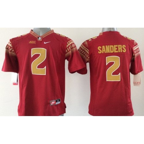 Florida State Seminoles #2 Deion Sanders 2014 Red Limited Kids Jersey