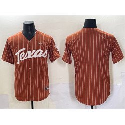 Men's Texas Longhorns Blank Orange Pinstripe SEC Patch Stitched Jersey