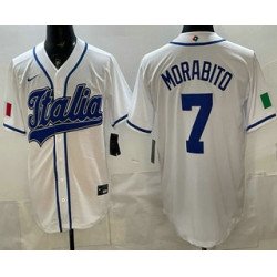 Men's Italy #7 Nick Morabito White 2026 World Baseball Classic Cool Base Jersey