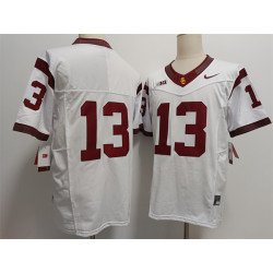 Men's USC Trojans #13 Caleb Williams 2024 F.U.S.E. No Name White Stitched Jersey