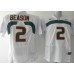 Miami Hurricanes #2 Jon Beason White Jersey