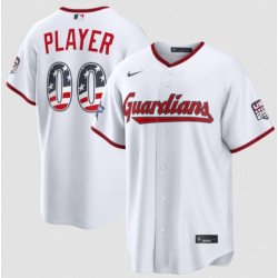 Men's Cleveland Guardians Active Player Custom White 2026 All-Star Edition Stars & Stripes & USA 250 Fourth of July Home Stadium Stitched Baseball Jersey