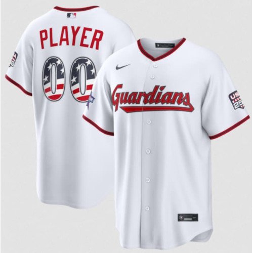 Men's Cleveland Guardians Active Player Custom White 2026 All-Star Edition Stars & Stripes & USA 250 Fourth of July Home Stadium Stitched Baseball Jersey