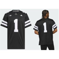 Men's Nebraska Cornhuskers #1 Black Stitched Football Jersey