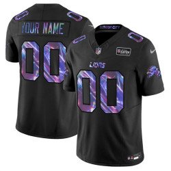 Men's Detroit Lions Active Player Custom Black 2025 Crucial Catch F.U.S.E. Vapor Limited Football Stitched Jersey