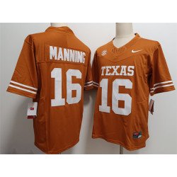 Men's Texas Longhorns #16 Arch Manning Orange F.U.S.E Stitched Jersey