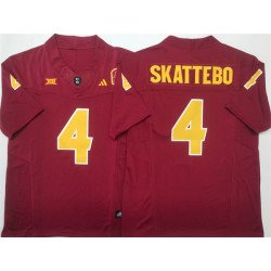 Men's Arizona State Sun Devils #4 Cam Skattebo Red 2025 F.U.S.E. Vapor Limited Stitched Jersey