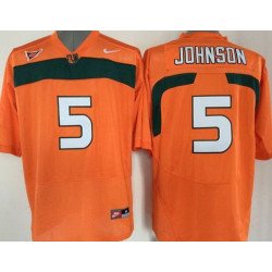 Men's Miami Hurricanes #5 Andre Johnson Orange NCAA Football Nike Jersey
