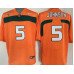 Men's Miami Hurricanes #5 Andre Johnson Orange NCAA Football Nike Jersey