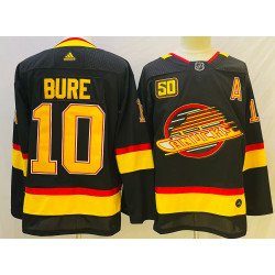 Men's Vancouver Canucks #10 Pavel Bure Black 50th Season Adidas Stitched NHL Jersey