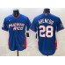 Men's Puerto Rico Baseball #28 Nolan Arenado Royal 2026 World Baseball Classic Road Stadium Stitched Jersey