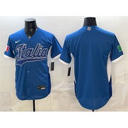 Men's Italy Baseball Blank Blue 2026 World Baseball Classic Home Stadium Stitched Jersey