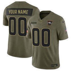 Men's Denver Broncos Active Player Custom Olive 2025 Salute to Service Limited Football Stitched Jersey