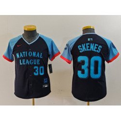 Youth Pittsburgh Pirates #30 Paul Skenes Number Navy 2024 All Star Limited Stitched Jerseys
