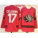 Youth Canada Hockey #17 Macklin Celebrini Red 2026 Olympics Stitched Jersey