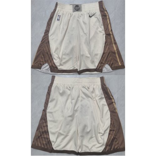 Men's Golden State Warriors Tan Shorts(Run Small)