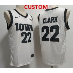 Men's Iowa Hawkeyes Custom White Stitched Jersey_