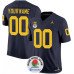 Men's Michigan Wolverines ACTIVE PLAYER Custom 2023 F.U.S.E. Navy Blue Rose Bowl Patch Stitched Jersey