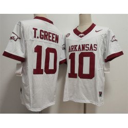Men's Arkansas Razorbacks #10 TAYLEN GREEN White 2025 F.U.S.E. Vapor Limited Stitched Football Jersey