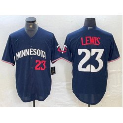 Men's Minnesota Twins #23 Royce Lewis Navy Cool Base Stitched Baseball Jersey