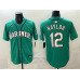 Men's Seattle Mariners #12 Josh Naylor Aqua Limited Stitched jersey