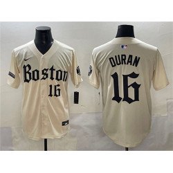 Men's Boston Red Sox #16 Jarren Duran Cream Gothic Vapor Limited Stitched Baseball Jersey