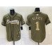 Men's Atlanta Braves #1 Ozzie Albies Olive 2026 Armed Forces Day Stitched Baseball Jersey
