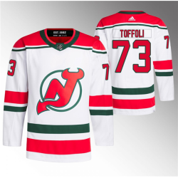 Men's New Jersey Devils #73 Tyler Toffoli White Stitched Jersey