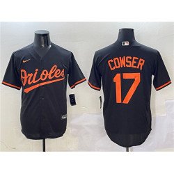 Men's Baltimore Orioles #17 Colton Cowser Black Cool Base Stitched Jersey
