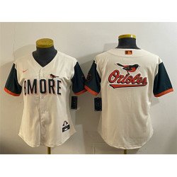 Women's Baltimore Orioles Team Big Logo Natural 2026 City Connect Stadium Stitched Baseball Jersey(Run Small)