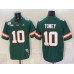 Men's Miami Hurricanes #10 Malachi Toney Green F.U.S.E. Fiesta Bowl Champions & Florida Patch Stitched Football Jersey